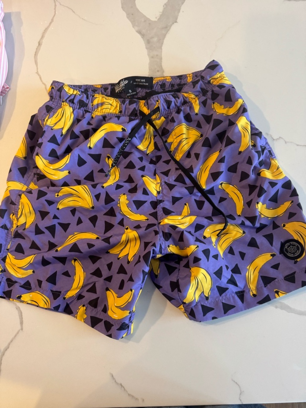 Brooklyn Cloth Purple Banana Print Swim Trunks